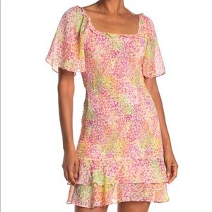 BCBGeneration NWT smocked cheetah dress